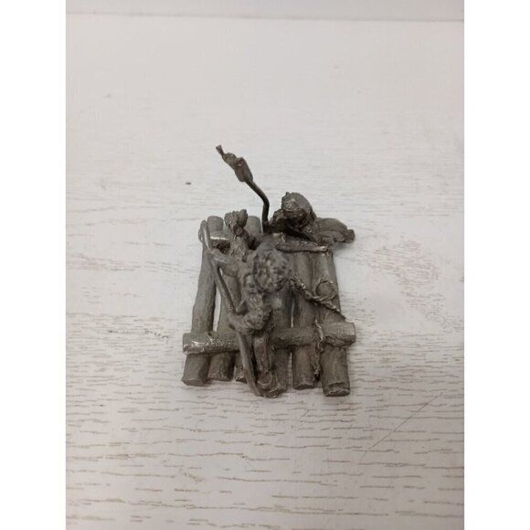 Vintage 1976 F. Robert Drury International Pewter Raft Explorers Figurine - Picture 4 of 9